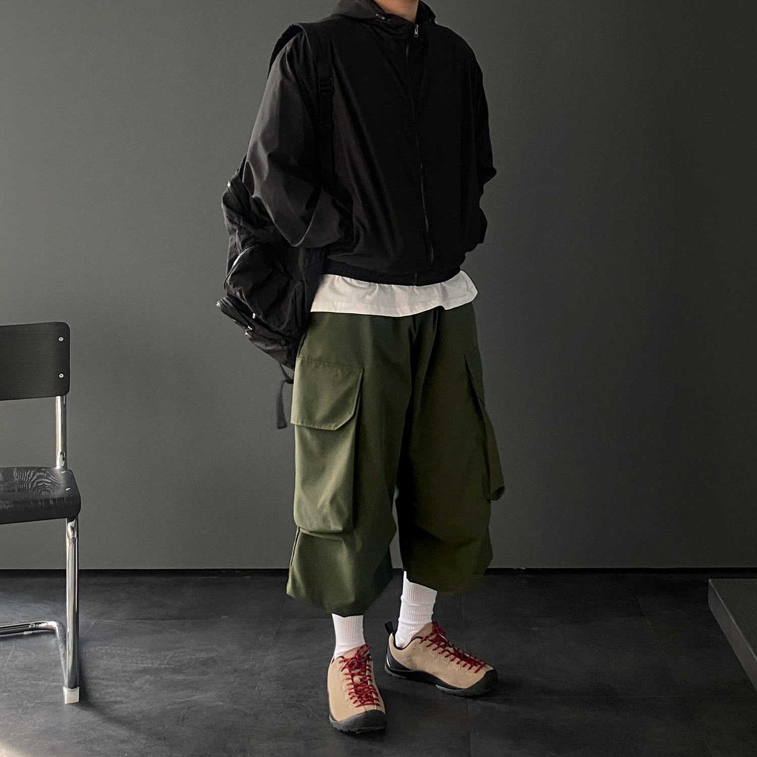 카고반바지 남자버뮤다팬츠 벌룬반바지 - 상세 이미지 3