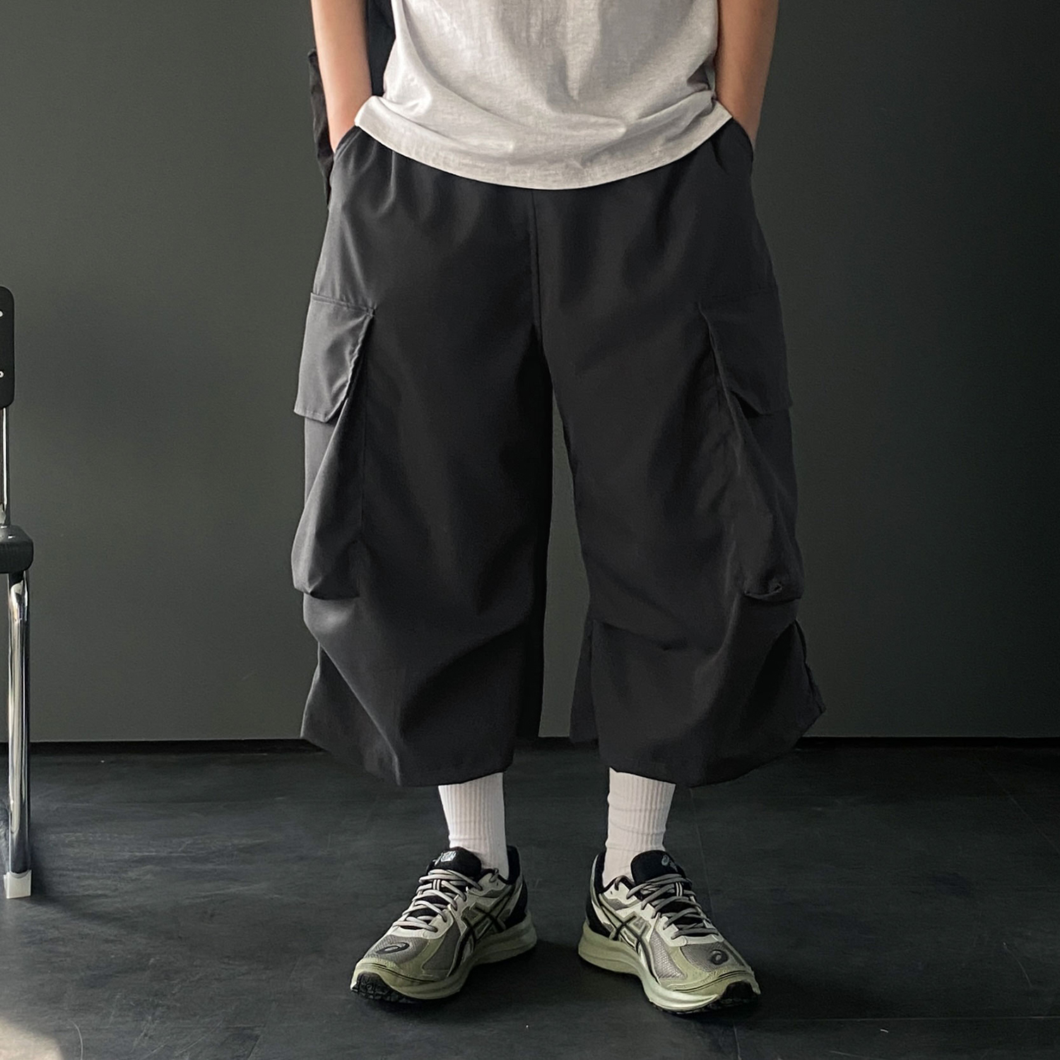 카고반바지 남자버뮤다팬츠 벌룬반바지 - 상세 이미지 4