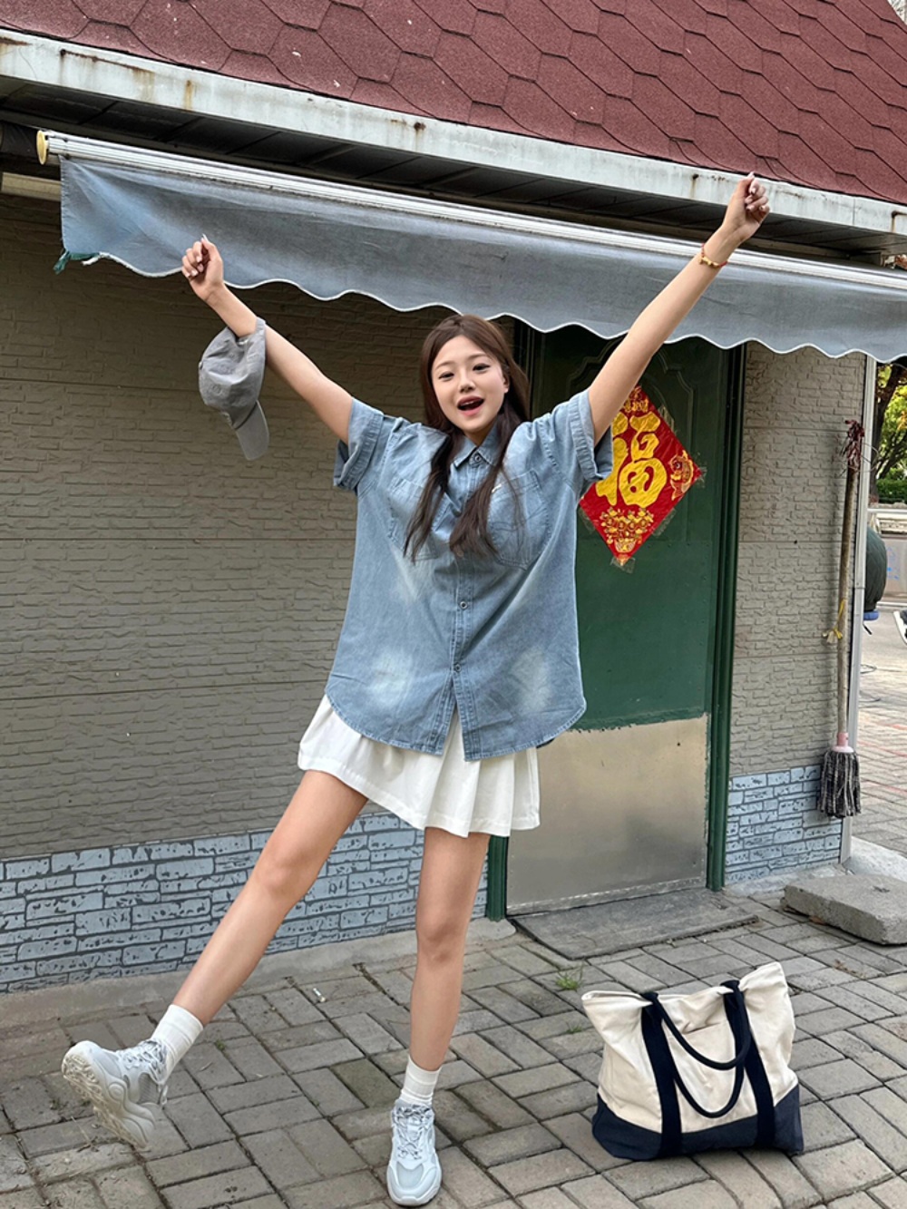 미녀와 순정남 27회 박도라 임수향 데님 셔츠 얇은 하이틴 의상 옷 패션 - 상세 이미지 4