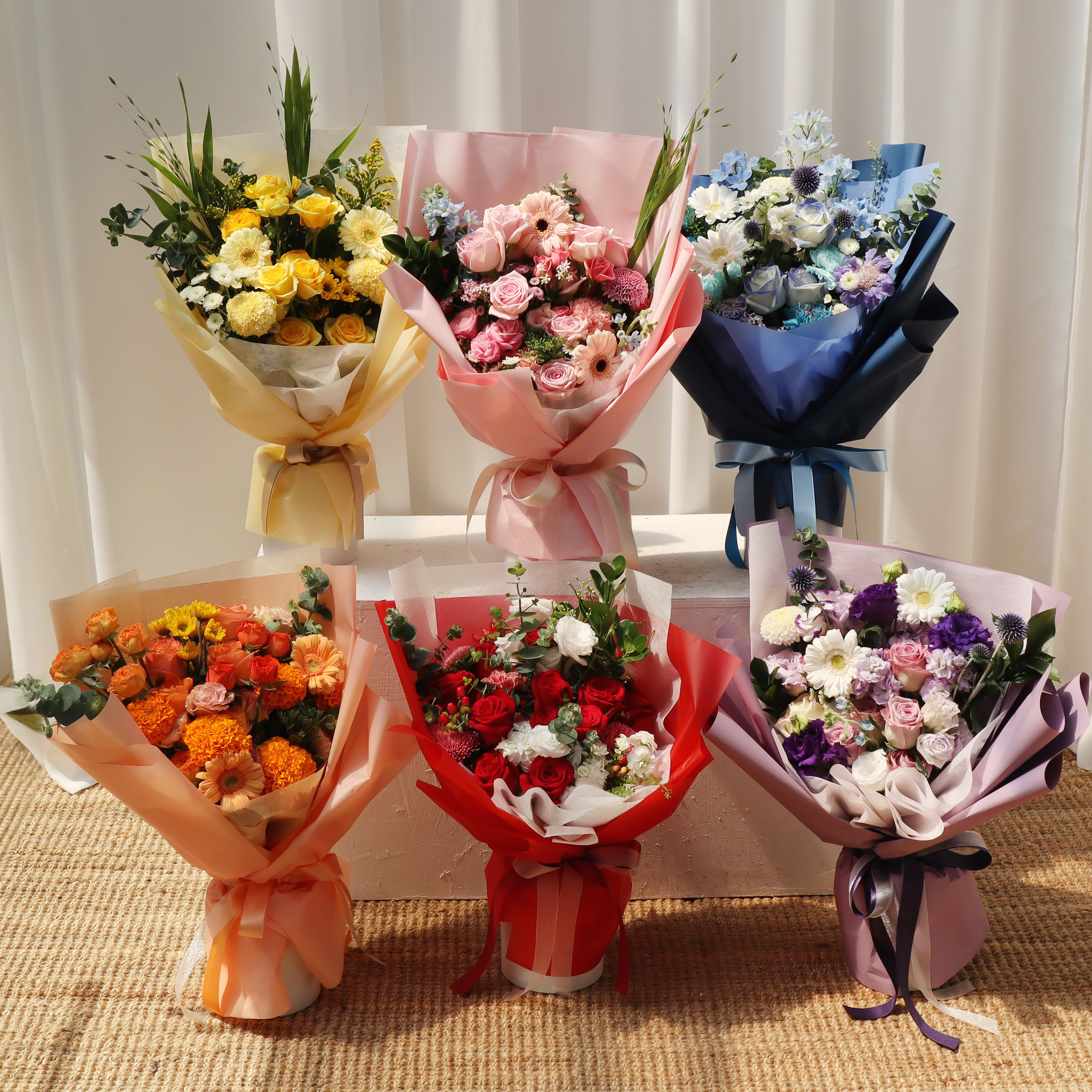 톤온톤 파스텔 꽃다발 꽃바구니 꽃배달서비스 생일 축하 결혼기념일 선물 꽃바구니배달 생화