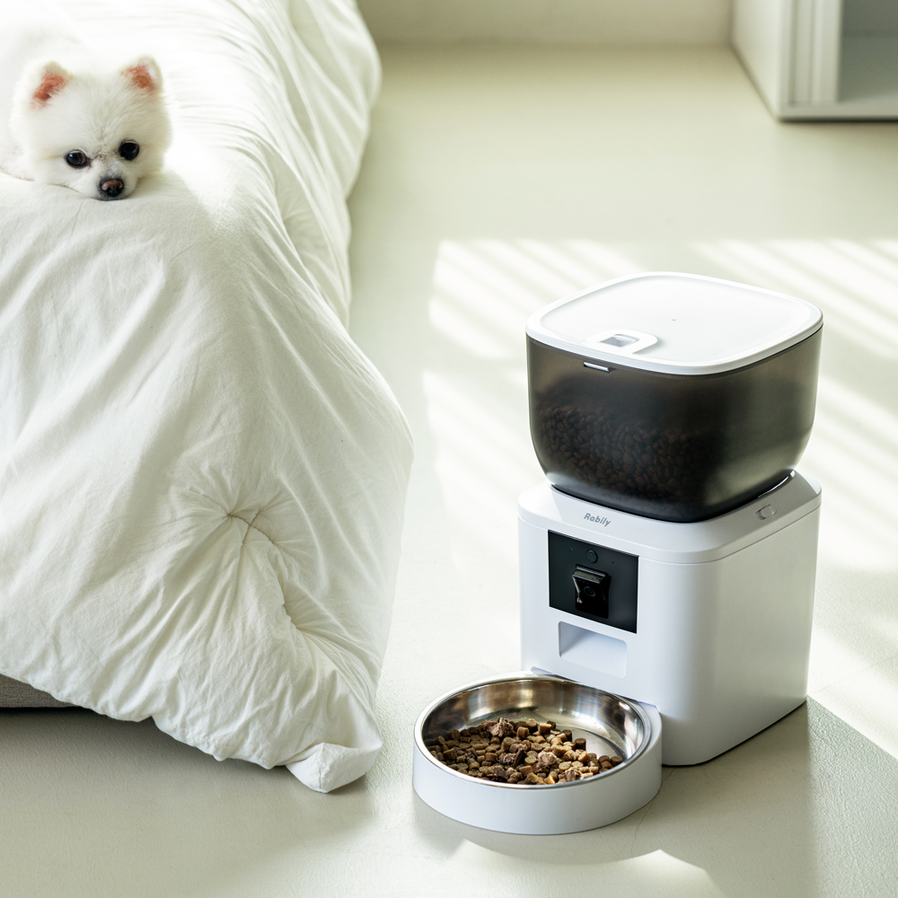[5G/블루투스] 라빌리 강아지 고양이 스마트 자동급식기 영상카메라 각도조절
