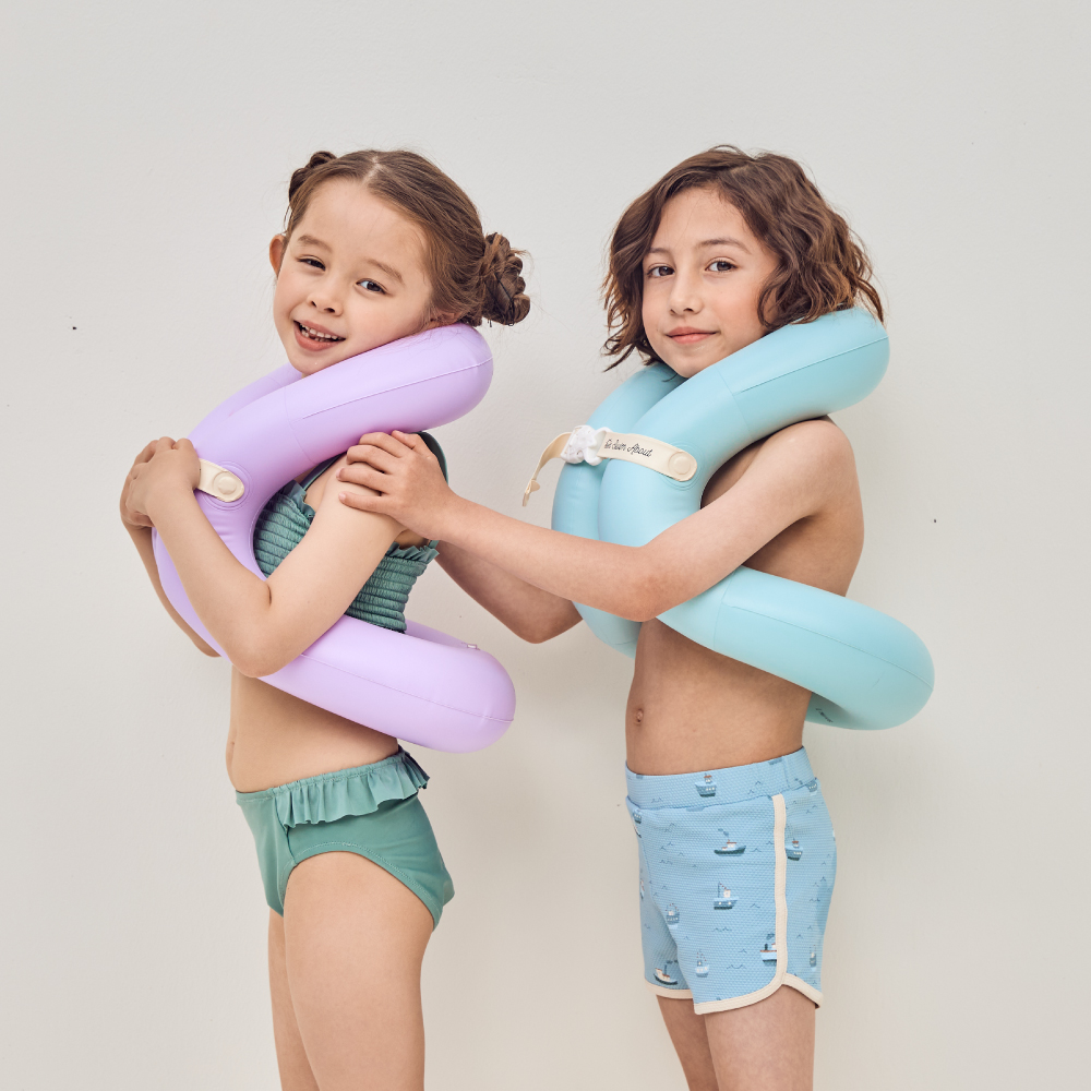 스윔어바웃 클래식 어린이 구명조끼 부력보조복 아동 유아 물놀이 넥튜브 25kg 라벤더