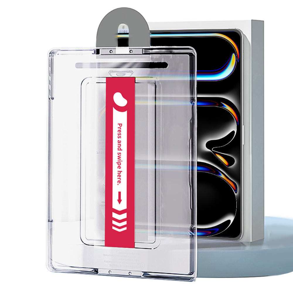 레드빈 아이패드 저반사 지문방지 강화유리 필름 먼지제거 원터치 가이드툴 아이패드 프로 28.2cm(11인치) M4 5세대, 1매입 - 상품 이미지