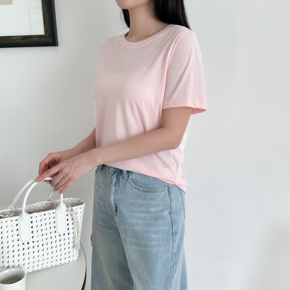 여름흰티 티셔츠 소량 제작 여성 쿨 아이스 티셔츠 - 상세 이미지 4