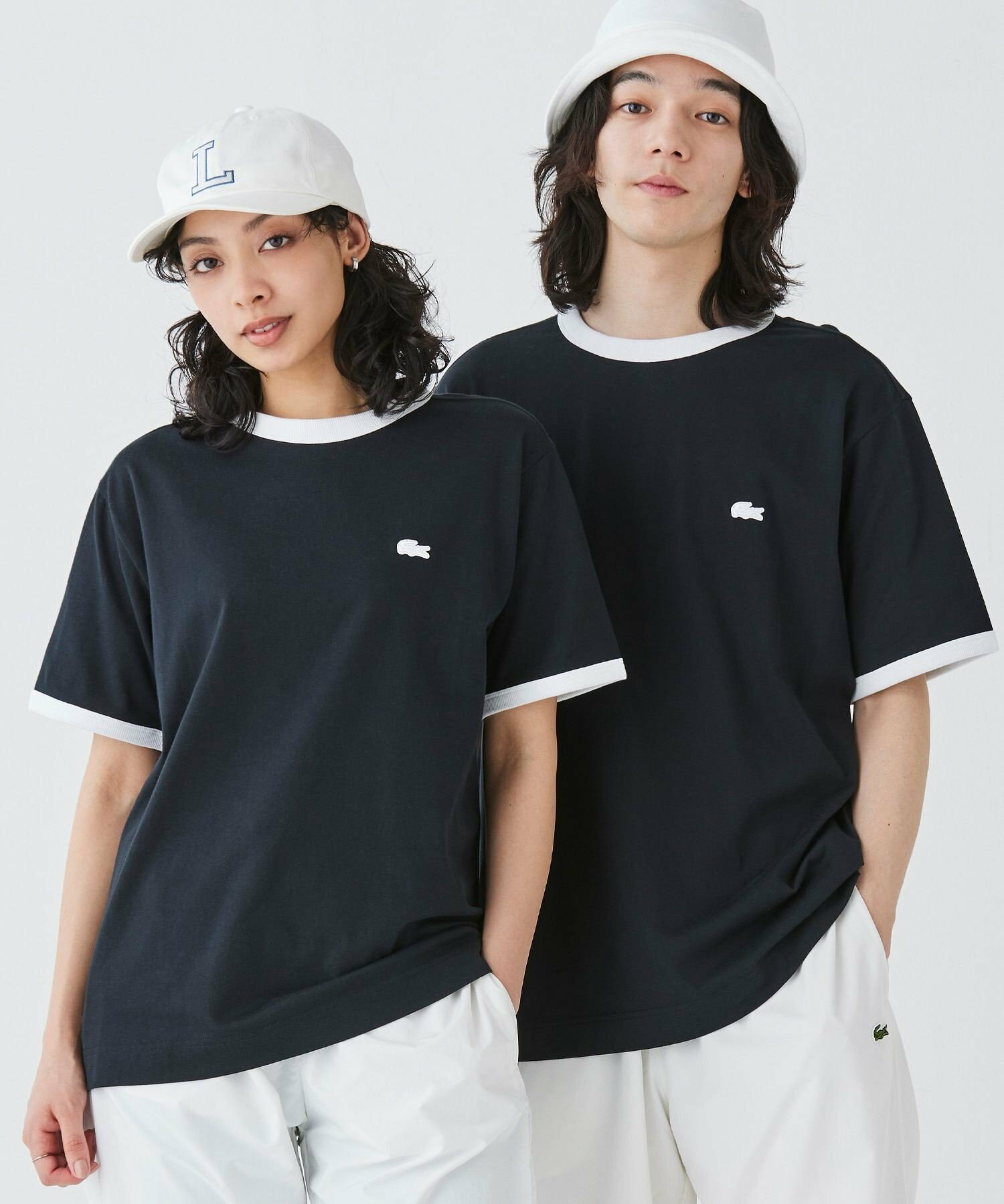 라코스테 LACOSTE 남성 여성 로고 반팔 링거 티셔츠 커플티 4컬러 - 상세 이미지 2