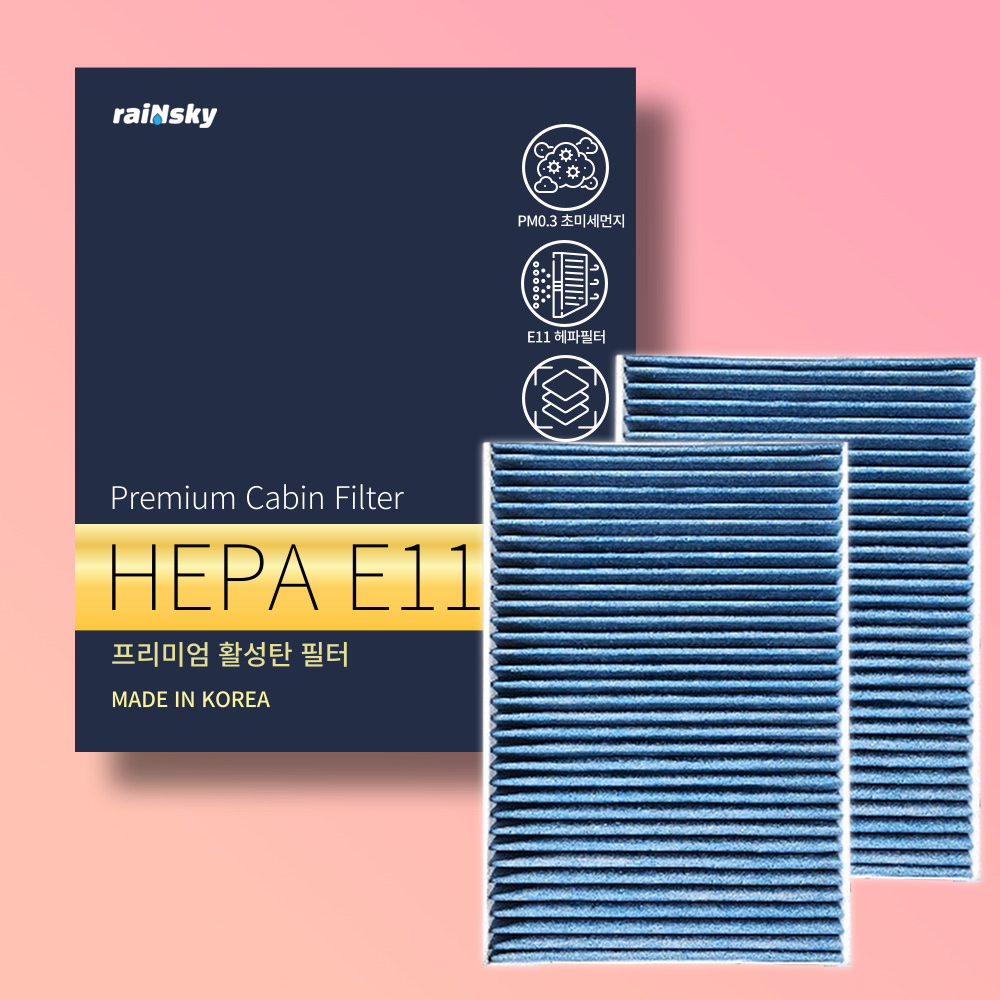 레인스카이 자동차 차량용 에어컨필터 헤파 초미세먼지 프리미엄 활성탄 일반필터