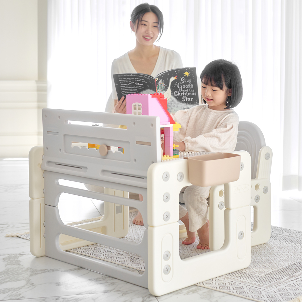 플레스타 멀티데스크 유아 책상 의자 세트(블록포함)