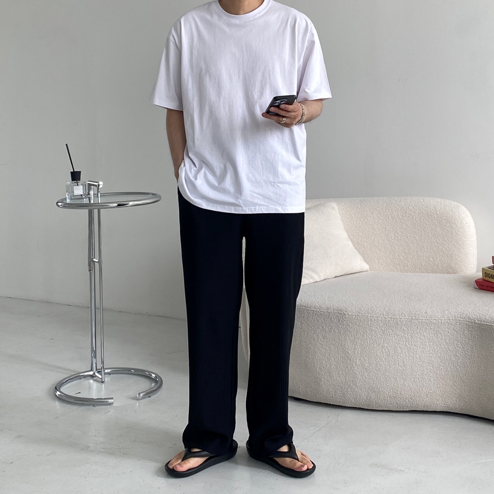 1+1 두꺼운반팔티 무지 20수반팔티 - 상세 이미지 5
