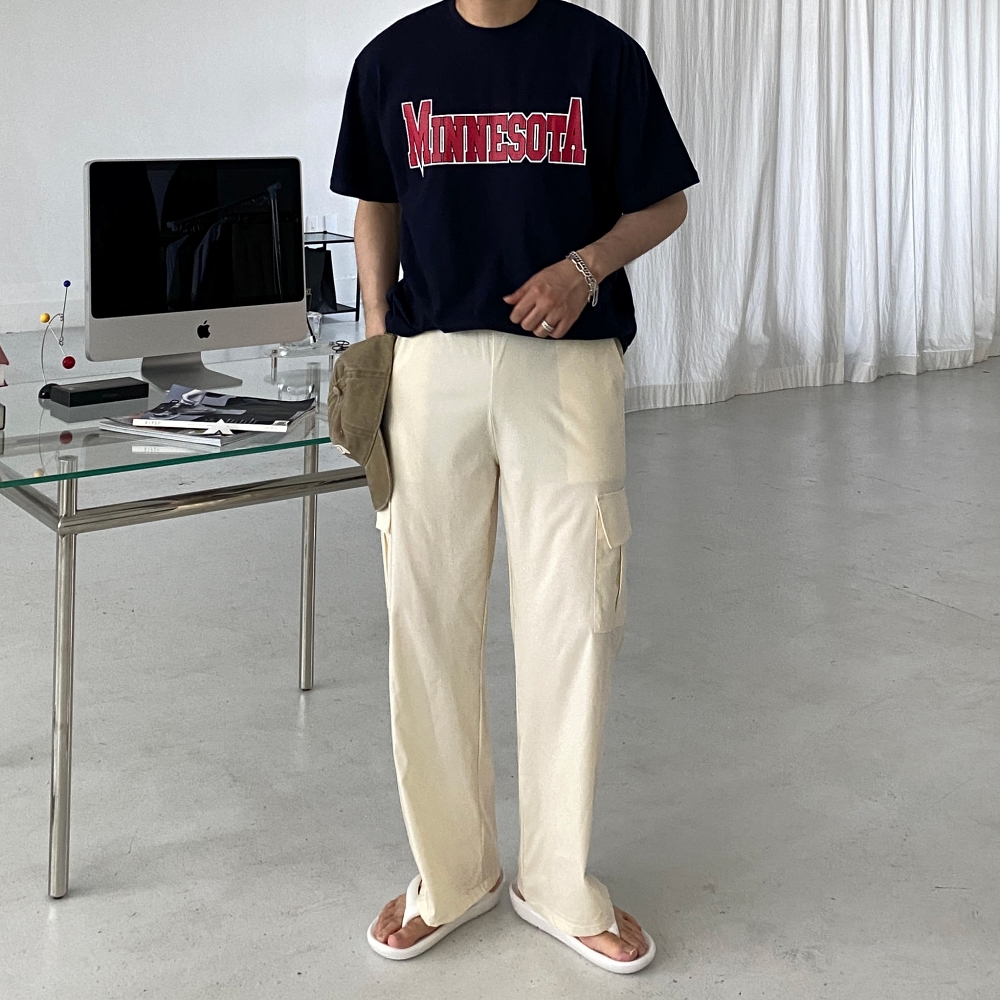 1+1 남성여름와이드팬츠 시원한카고바지 아이스밴딩팬츠 - 상세 이미지 4