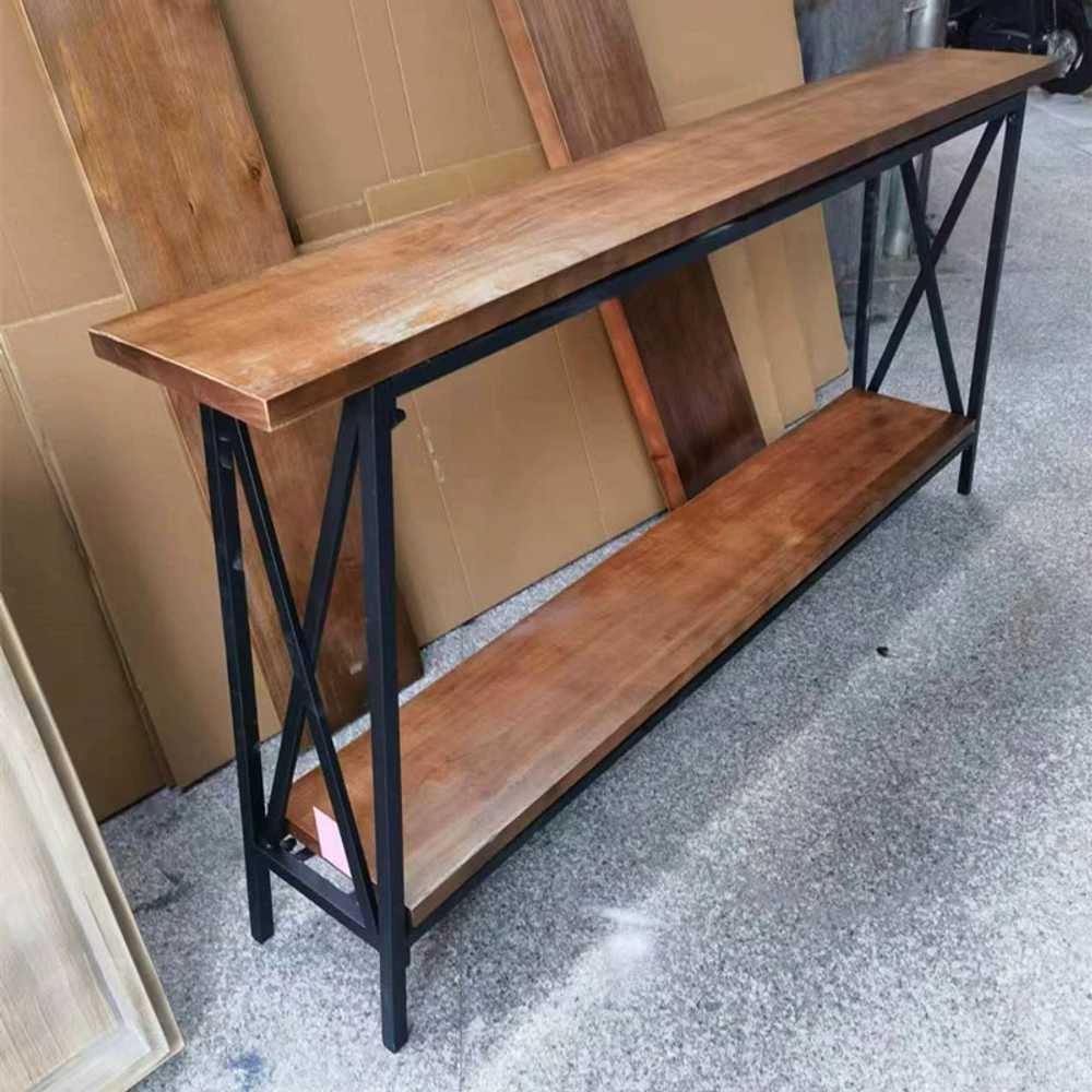 복도 테이블 현관 폭좁은 콘솔 장식장 사이드 선반 90x25x80cm - 상세 이미지 5
