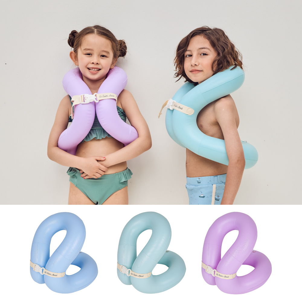스윔어바웃 클래식 어린이 구명조끼 부력보조복 아동 유아 물놀이 넥튜브 25kg 라벤더