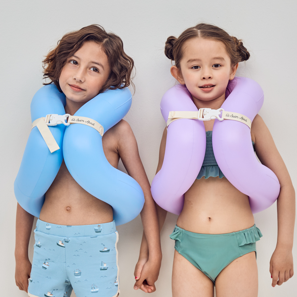스윔어바웃 클래식 어린이 구명조끼 부력보조복 아동 유아 물놀이 넥튜브 25kg 라벤더