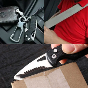접이식 폴딩 나이프 자동차 안전벨트 비상 탈출 캠핑 노끈 커터기 택배 비... 실사용 후기 | 효과 있을까? - 상품 이미지 2