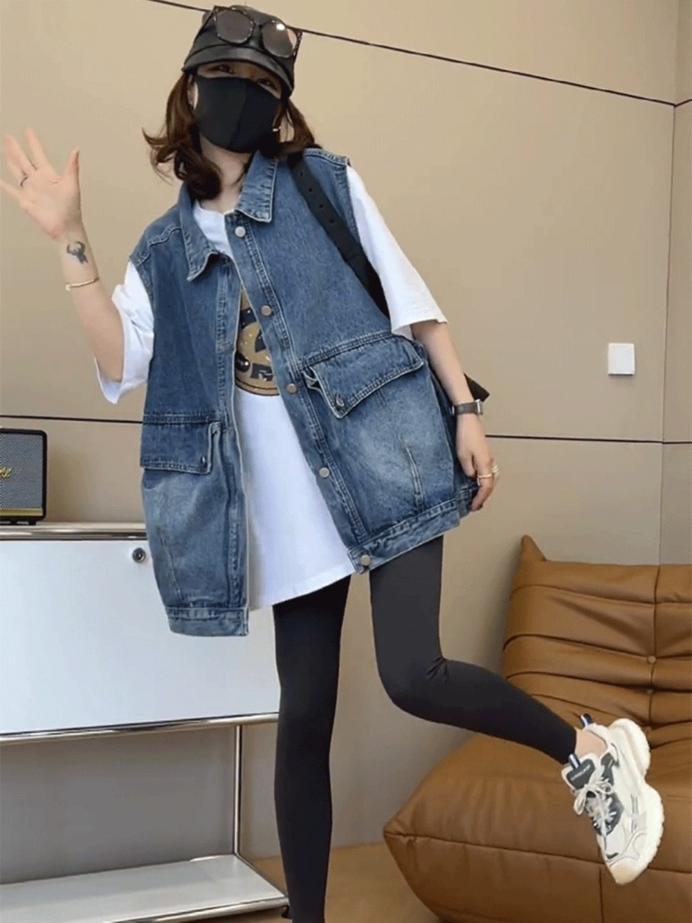 전지적참견시점 304회 샵뚱 데님 베스트 조끼 힙한 빅사이즈 의상 옷 패션 - 상세 이미지 2