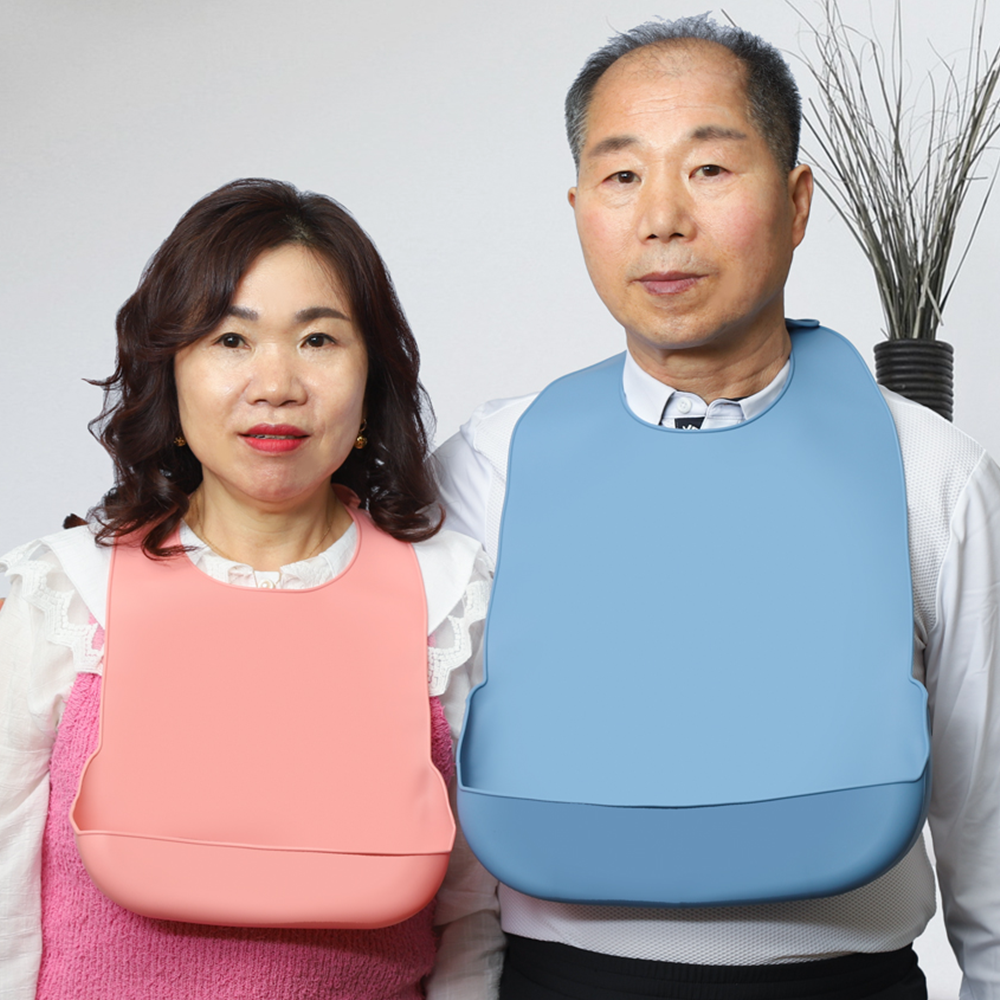어른턱받이 실리콘 방수 환자용 어르신 노인 성인용 식사앞치마 - 상세 이미지 3