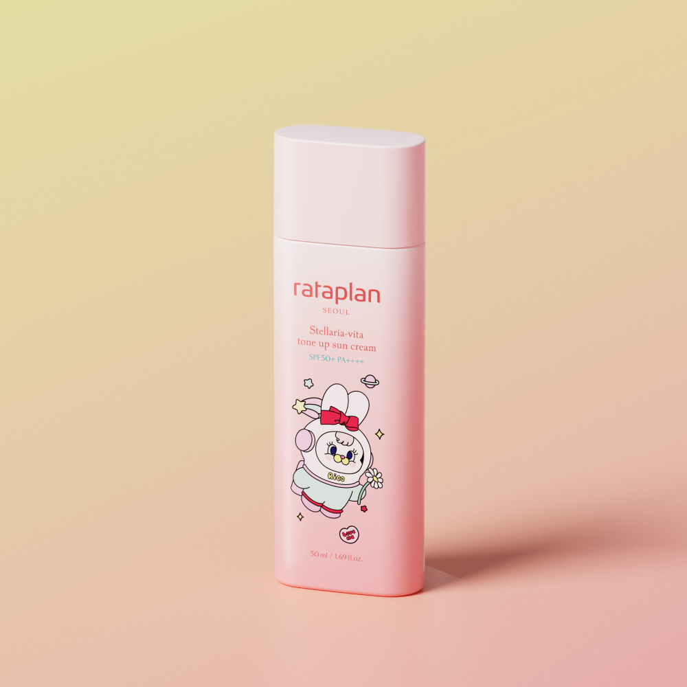 라타플랑X모모레이 별꽃비타 톤업 선크림 50ml, 1개 / 파데프리 무기자차 썬크림 이미지 2
