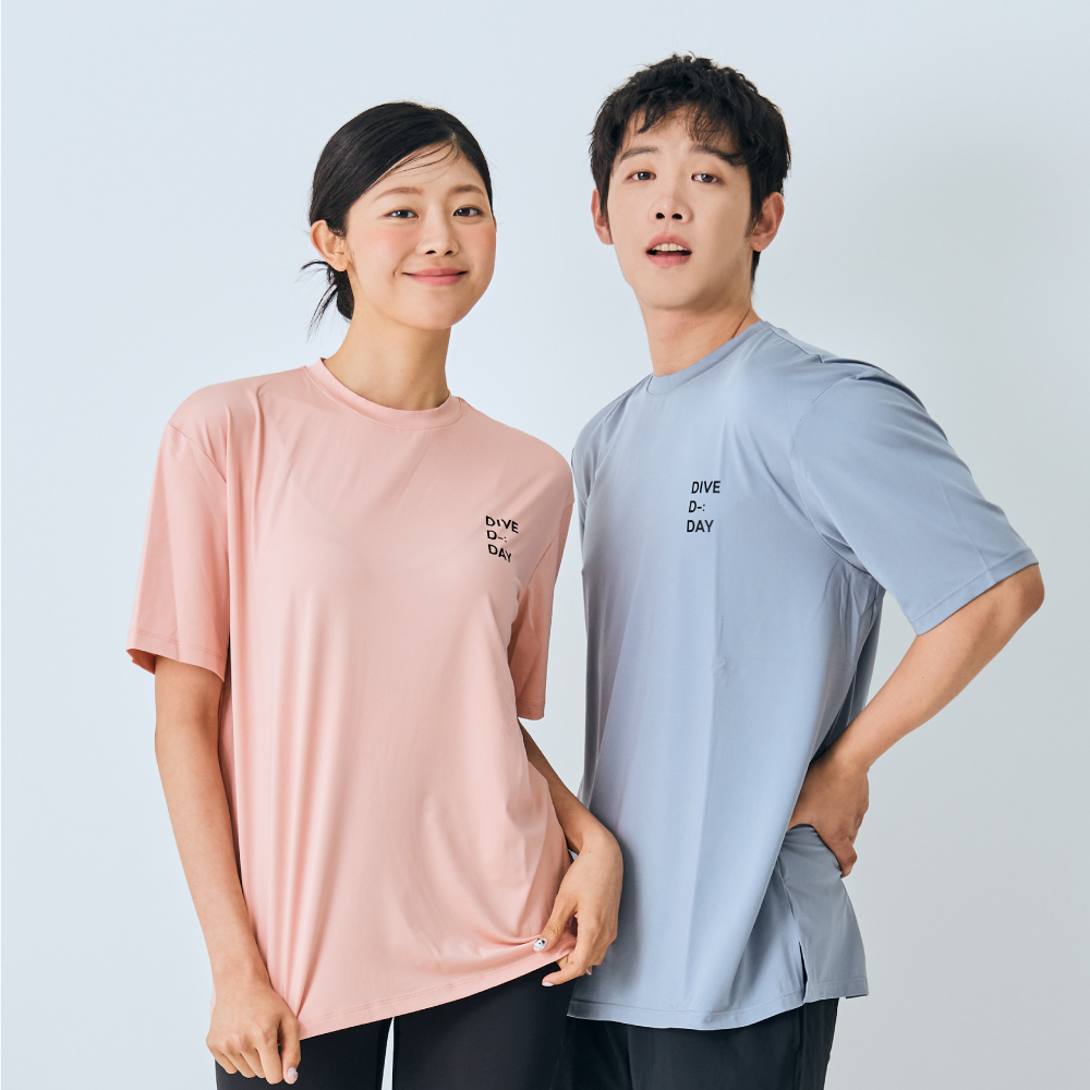 스윔어바웃 파스텔 반팔 루즈핏 오버핏 래쉬가드 빅사이즈 수영복 커플 상의 남자 여자 이미지 6