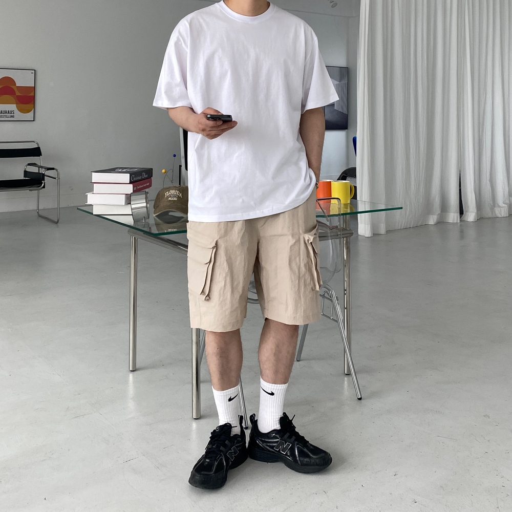 1+1 두꺼운반팔티 무지 20수반팔티 - 상세 이미지 2