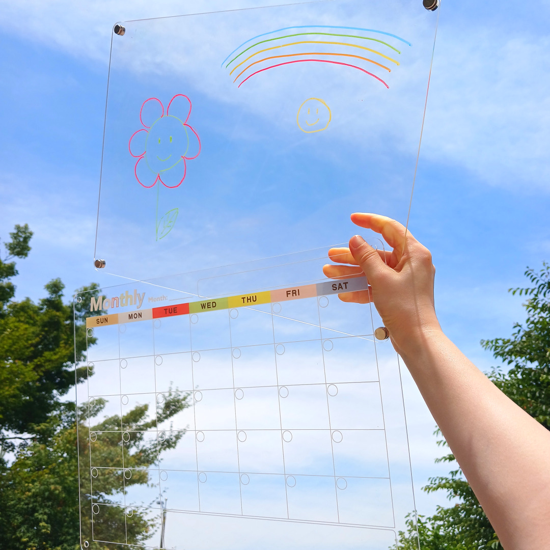 붙이는 화이트보드 자석보드 냉장고달력 아크릴 투명 미니 칠판 일주일식단표 월간계획표 소형