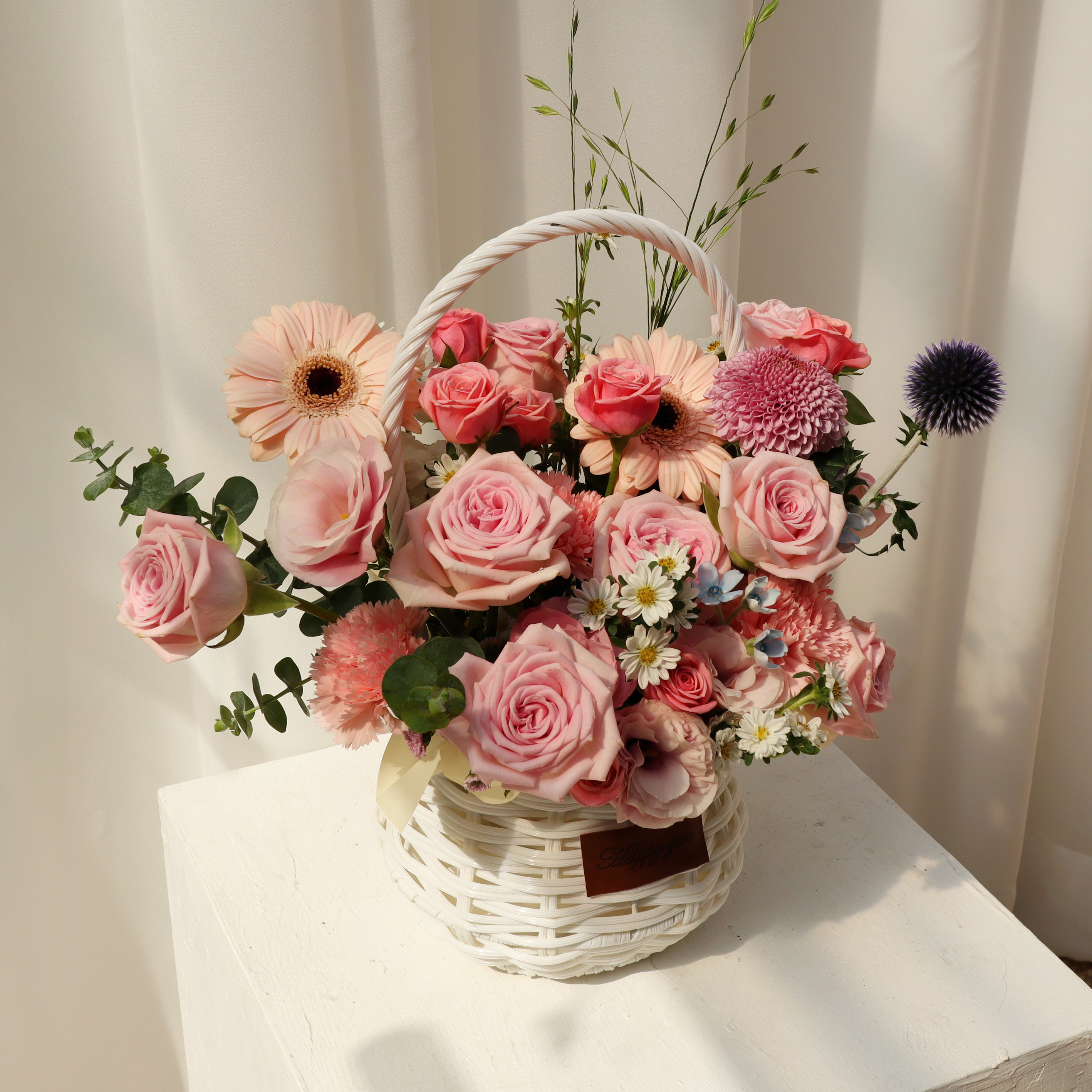 톤온톤 파스텔 꽃다발 꽃바구니 꽃배달서비스 생일 축하 결혼기념일 선물 꽃바구니배달 생화