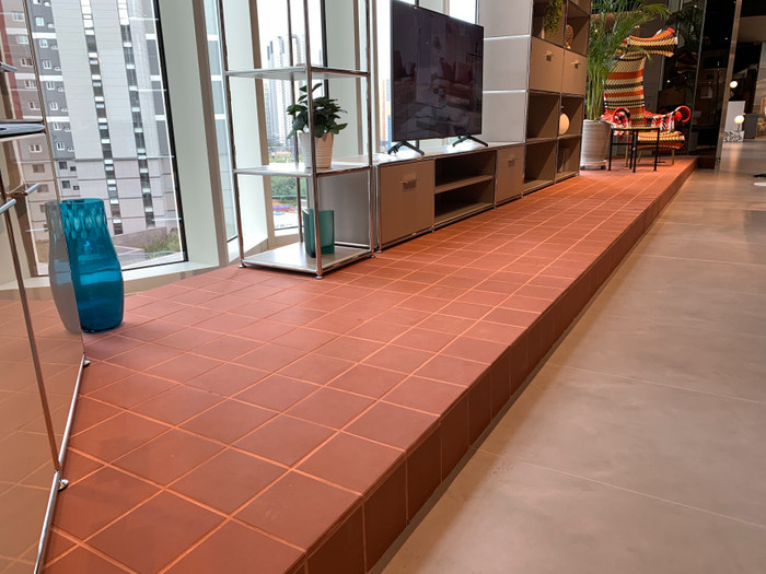 테라코타타일 150x150x11T 레드 외벽 바닥타일 겸용 / 하다건재 점토타일