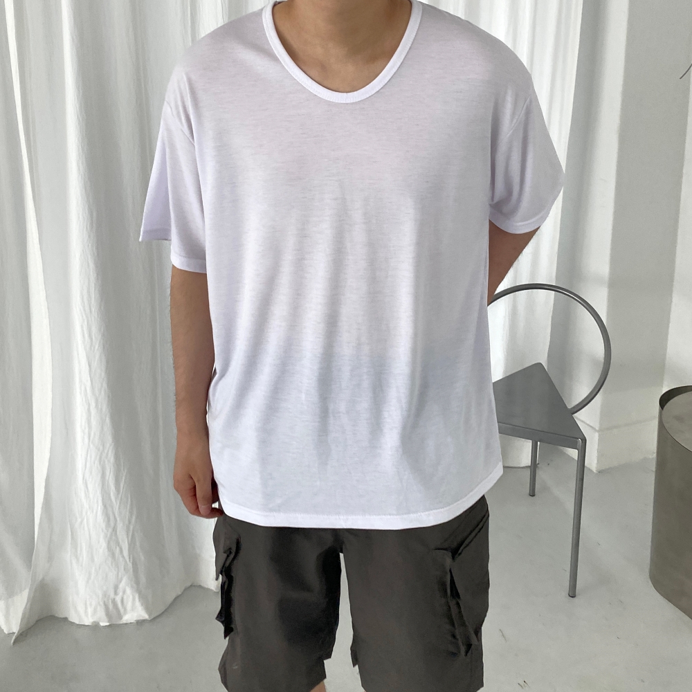 1+1 남자u넥반팔 짐웨어오버핏 - 상세 이미지 3