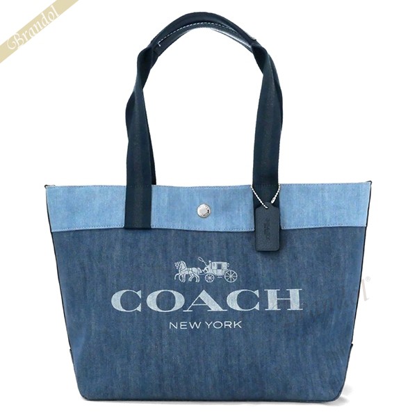 코치 coach 캔버스 에코백 여자 토트백 데일리 가방 F91131 데님