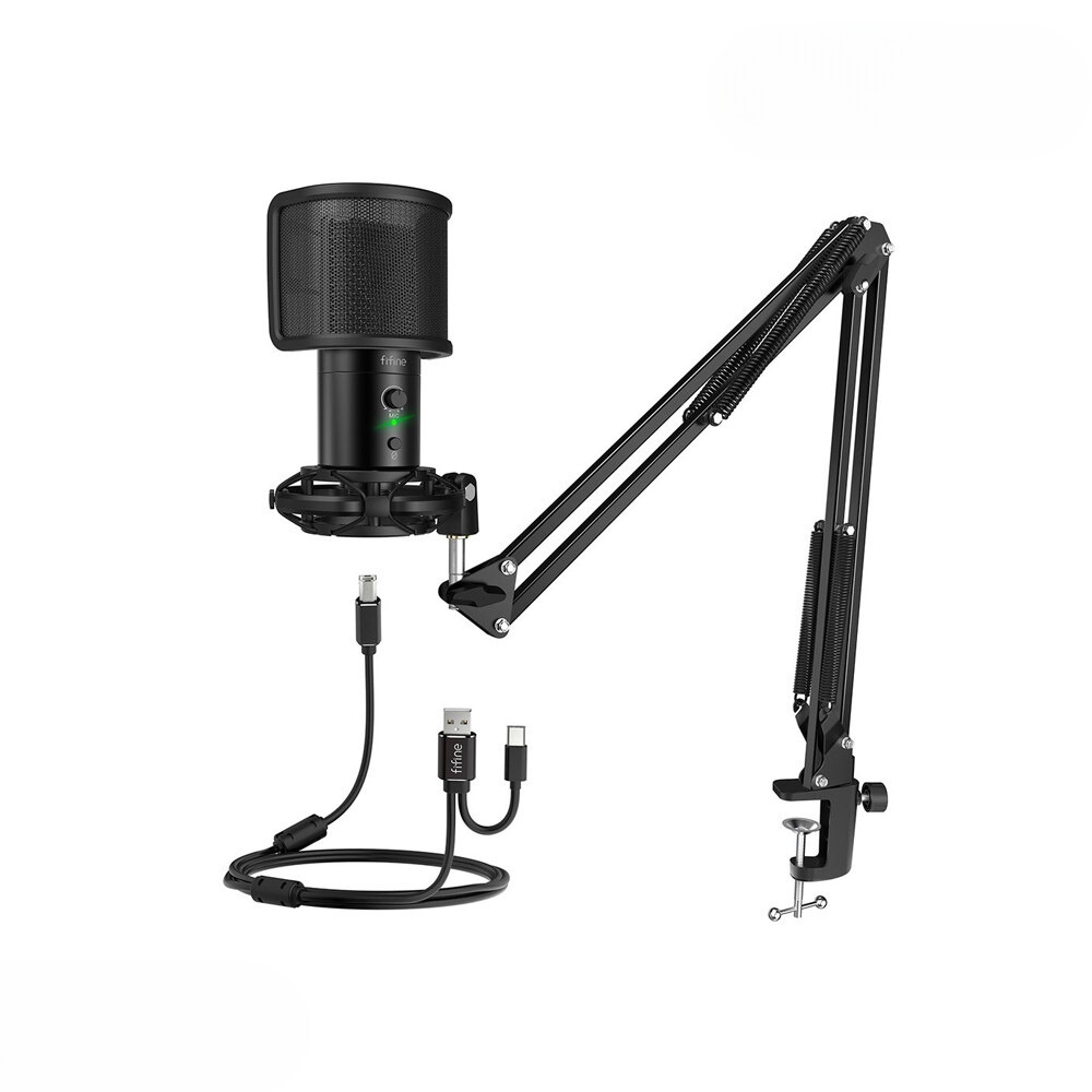 FIFINE T683 ASMR 유선 유튜브 방송용 콘덴서 마이크 풀세트