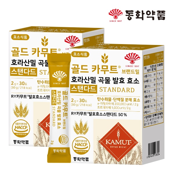 동화약품 골드 카무트 호라산밀 곡물 발효 효소 스탠다드 30포, 2개