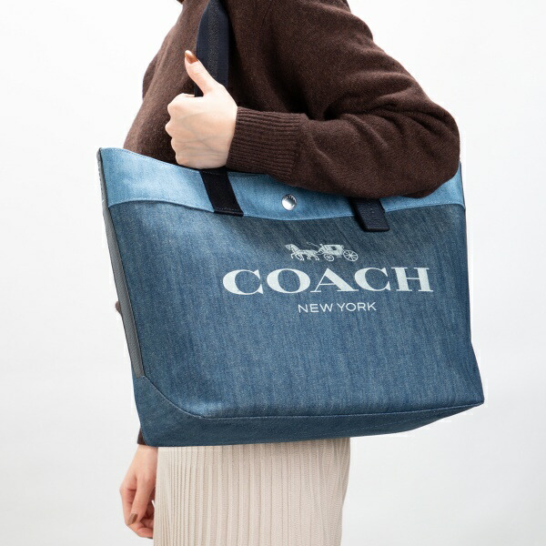 코치 coach 캔버스 에코백 여자 토트백 데일리 가방 F91131 데님 - 상세 이미지 2