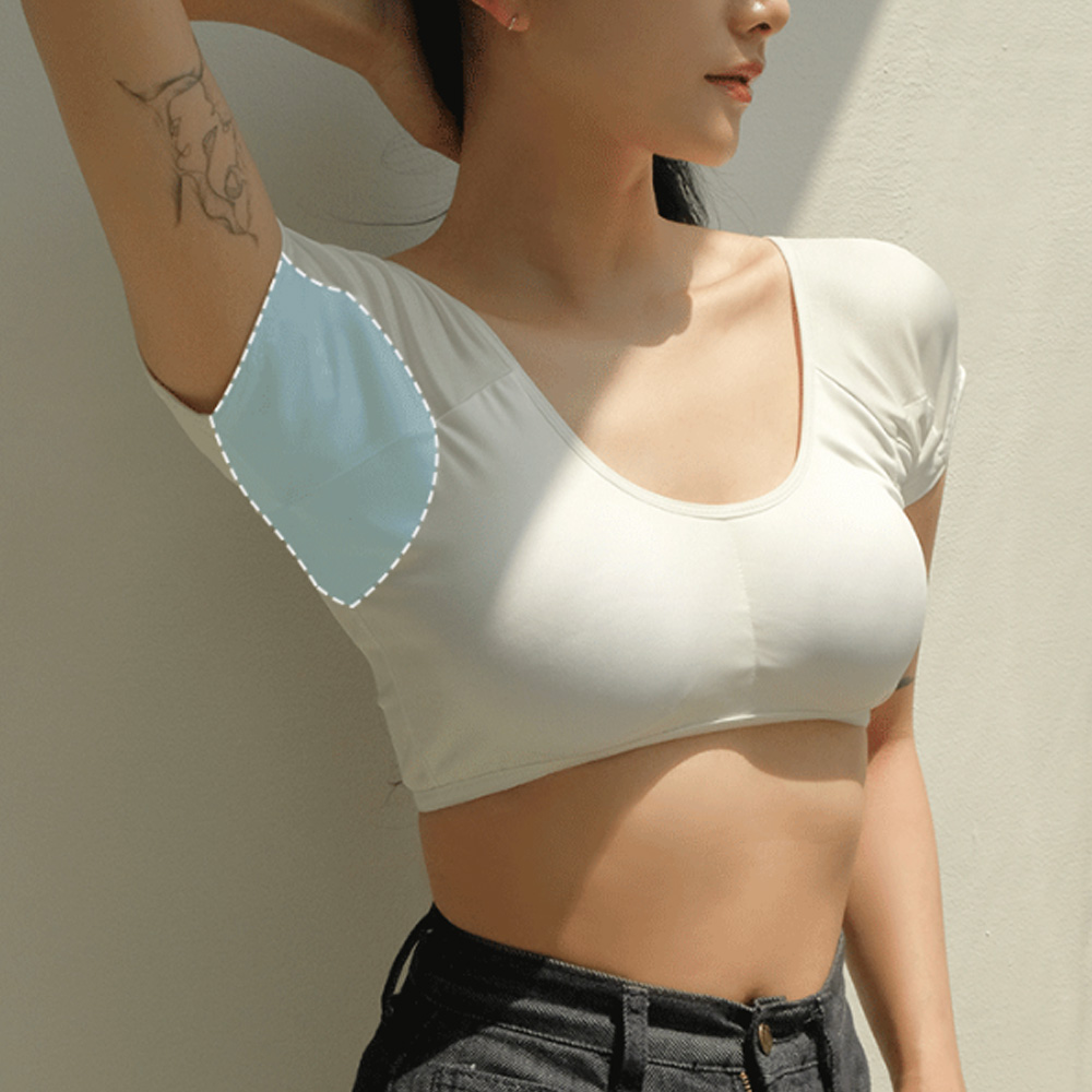 캡내장 겨드랑이 땀흡수 패치 겨땀패드 브라탑 2color - 상세 이미지 2