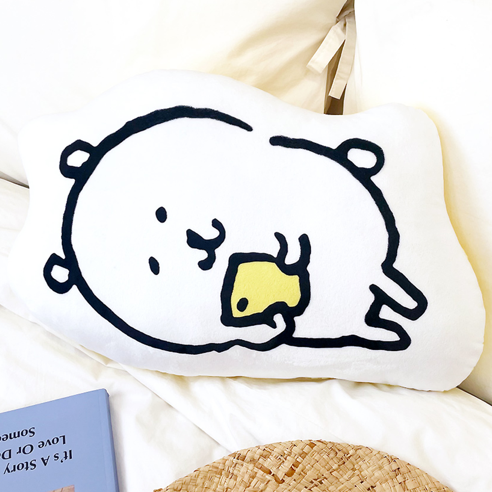 담곰이 라인 낮잠 쿠션 농담곰 프린트 봉제 캐릭터 굿즈 애착 인형 릴렉스 - 상세 이미지 4