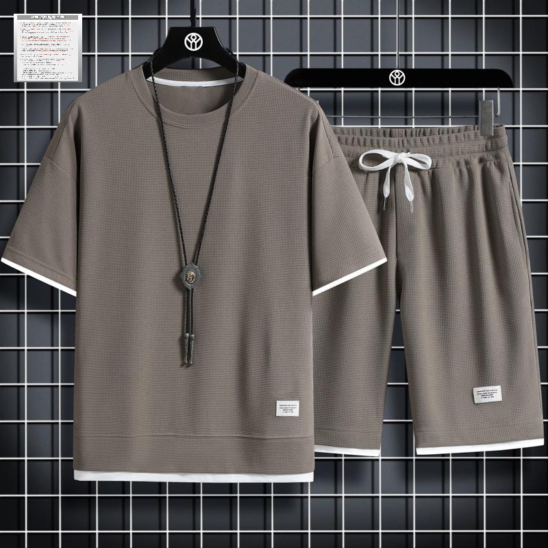 빅사이즈 남성트레이닝세트 커플츄리닝 여름 반팔 원원 - 상세 이미지 2