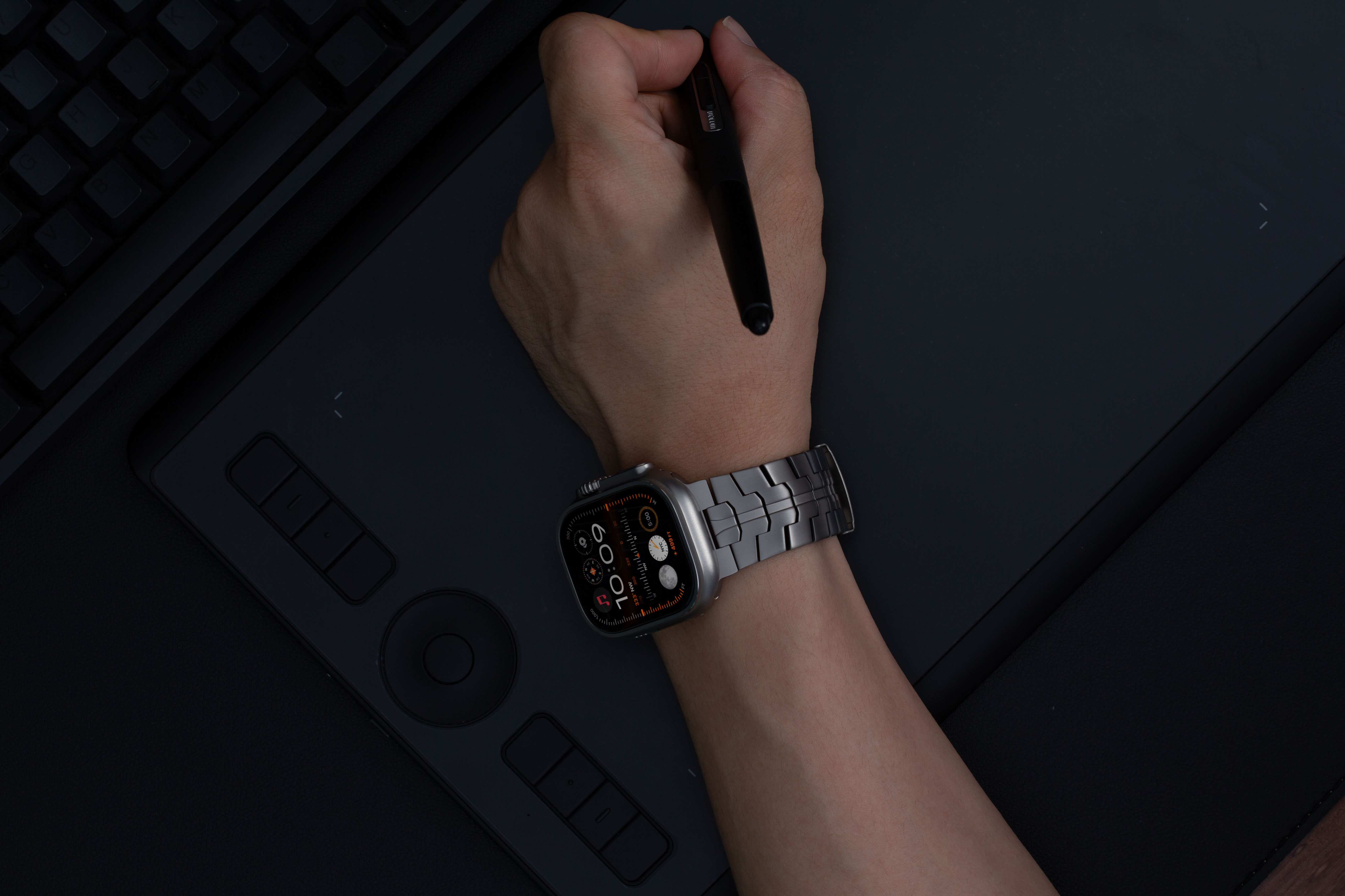 애플워치 울트라 스트랩 티타늄 1 2 메탈 밴드 줄 줄질 스틸 49mm 블랙 - 상세 이미지 4