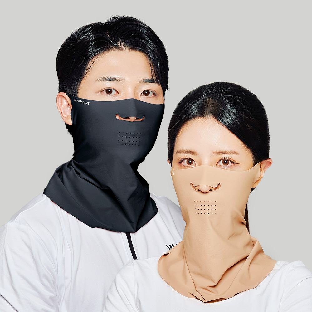노멀라이프 자외선차단 스포츠 러닝 골프 마스크 UV 쿨링 햇빛가리개 베이직 스킨 귀걸이형 S/M