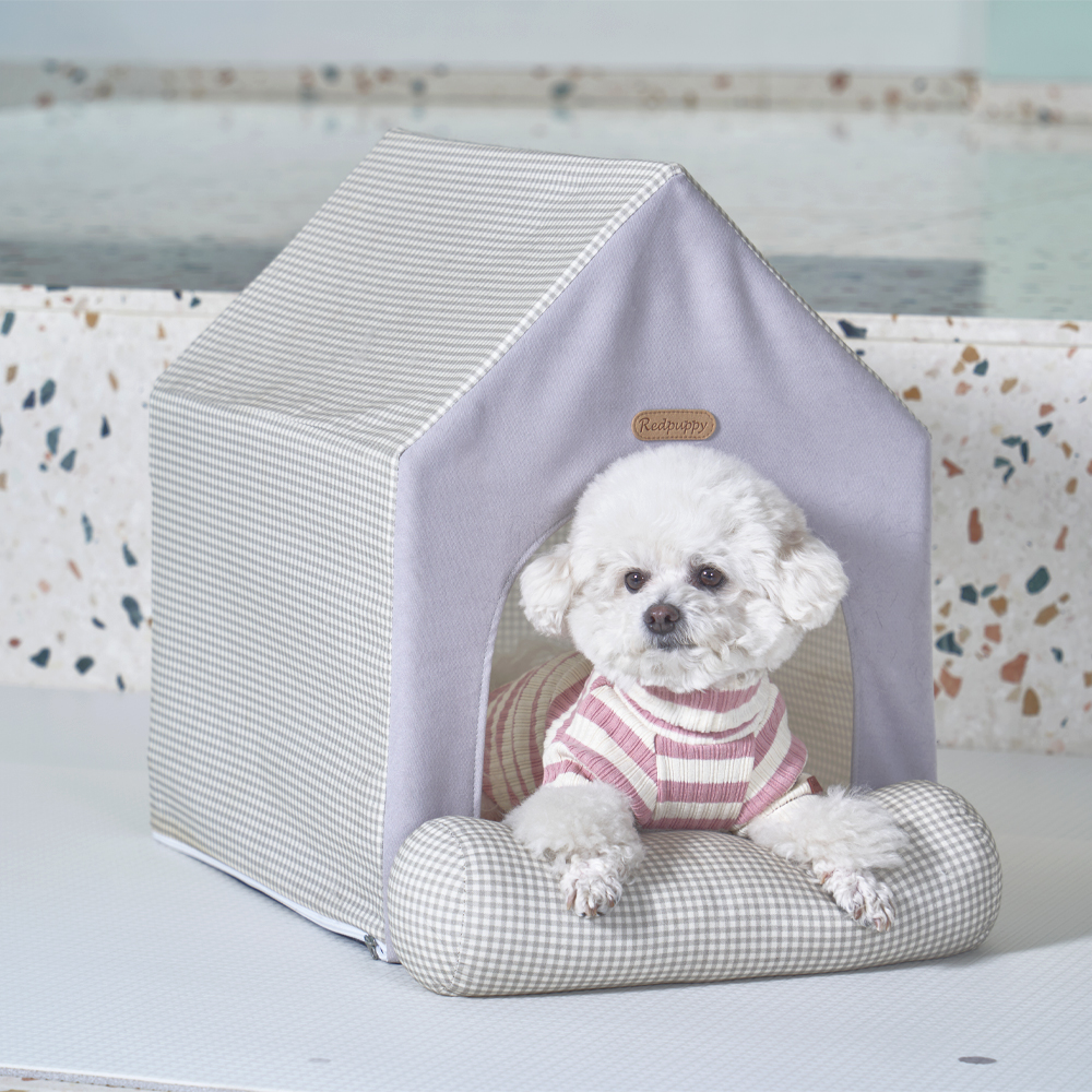 개과천선 코니 강아지 삼각 하우스 가죽 방수 쿠션 하우스 동굴집 애견 숨숨집 고양이