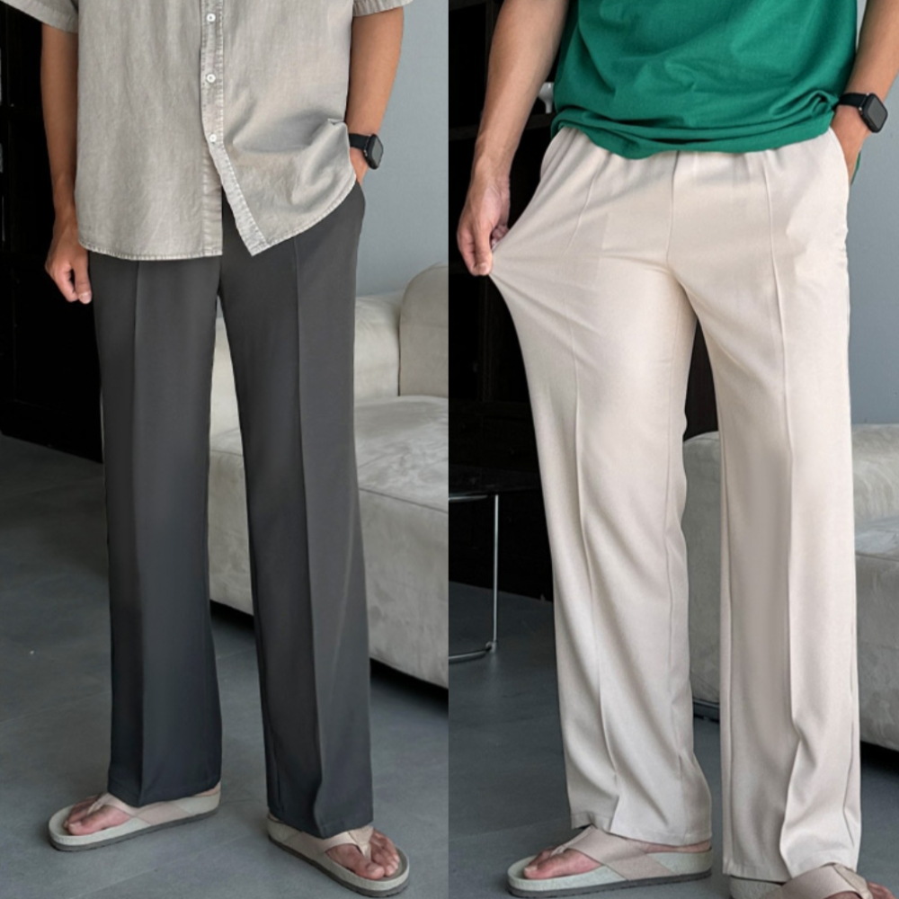 1+1 남자 즈레 여름 아이스 쿨링 냉장고 세미와이드 밴딩 슬랙스