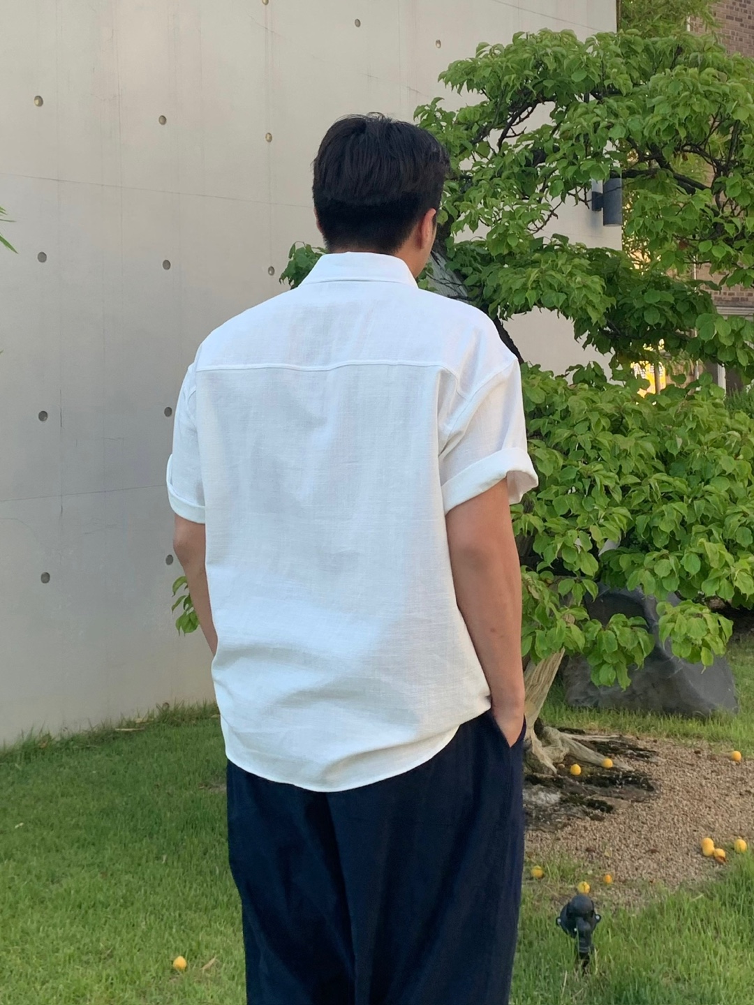 남자린넨셔츠 파스텔 단톤반팔셔츠 오버핏 여름남방 - 상세 이미지 4