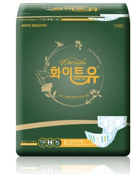 화이트유 이중 흡수패드 매직테잎 골드 매직 특대형 안심케어 80매 - 상품 이미지