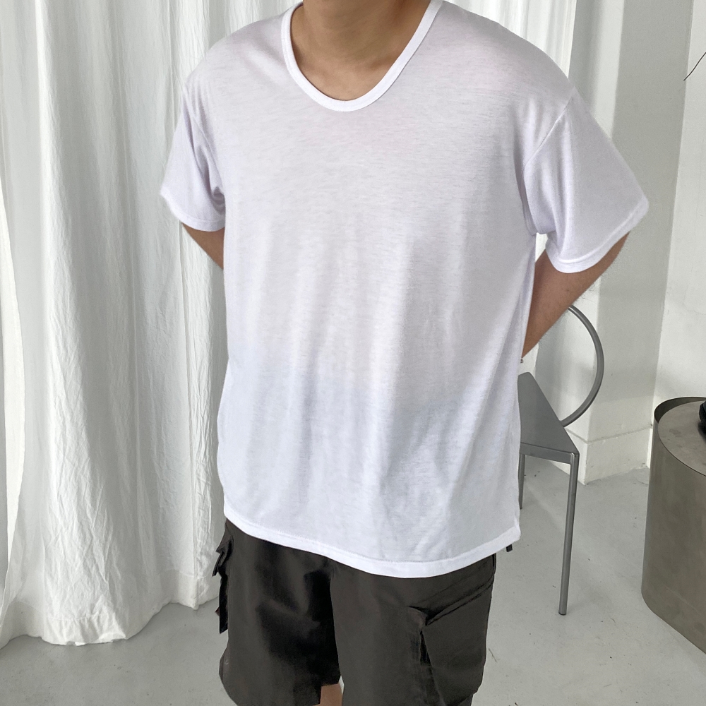 1+1 남자u넥반팔 짐웨어오버핏 - 상세 이미지 2