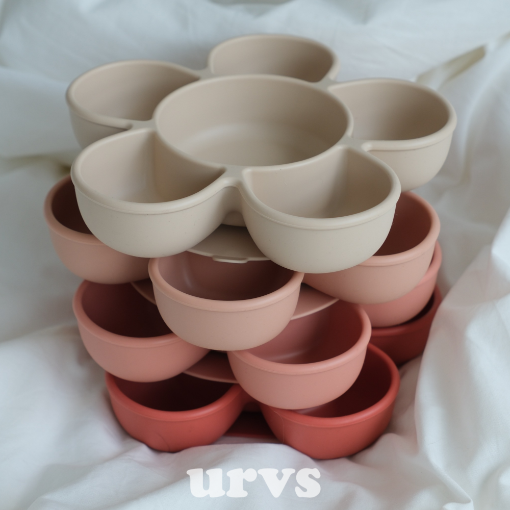 urvs 꽃흡착식판 실리콘 플로럴트레이 뚜껑세트