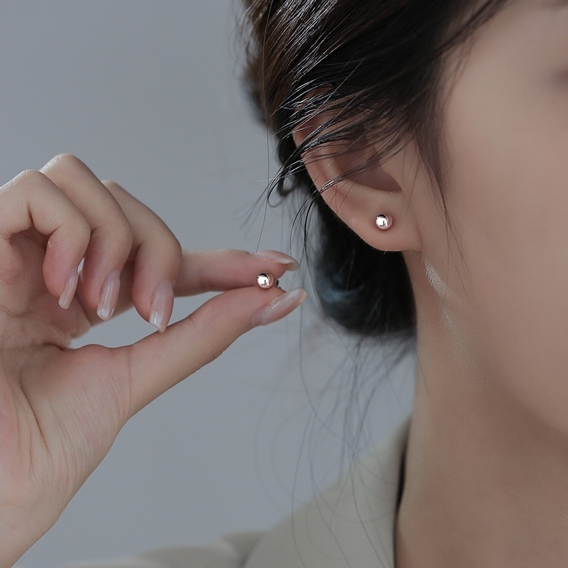 실버925 베이직 3,4,5mm 볼 귀걸이 [실버] N379 - 상품 이미지