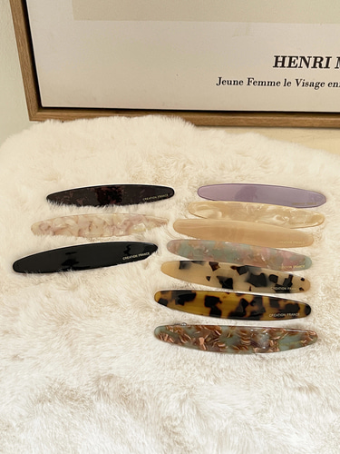 프랑스핀 크리미라운드 8cm 자동핀 앞머리 옆머리 미니 헤어핀 이미지 2