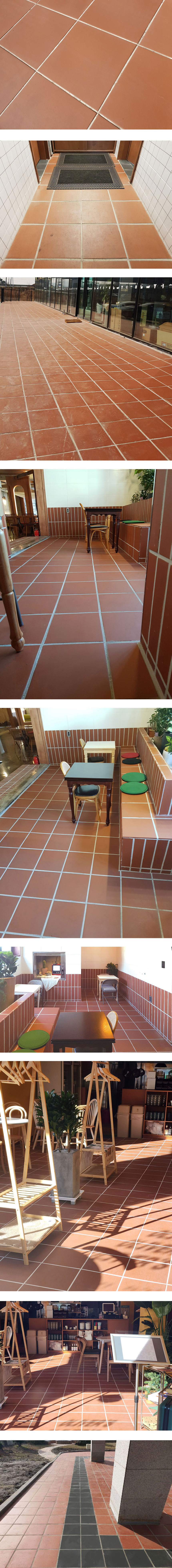 테라코타타일 300x300x11T 레드 외벽 바닥타일 / 하다건재 점토타일