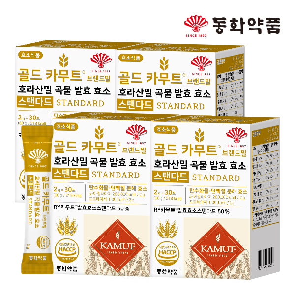 동화약품 골드 카무트 호라산밀 곡물 발효 효소 스탠다드 30포, 4개 - 상품 이미지