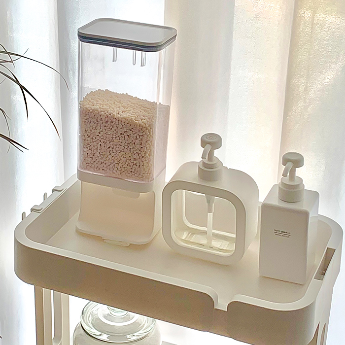 월마운트 벽걸이 곡물 사료 세제 디스펜서 3000ml, 화이트 - 상세 이미지 2