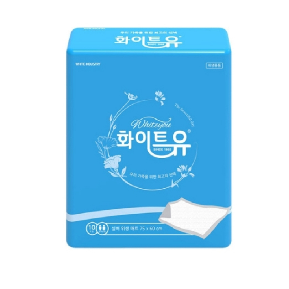 화이트유 천연펄프 순면감촉 위생깔개매트 200매 - 메인 이미지