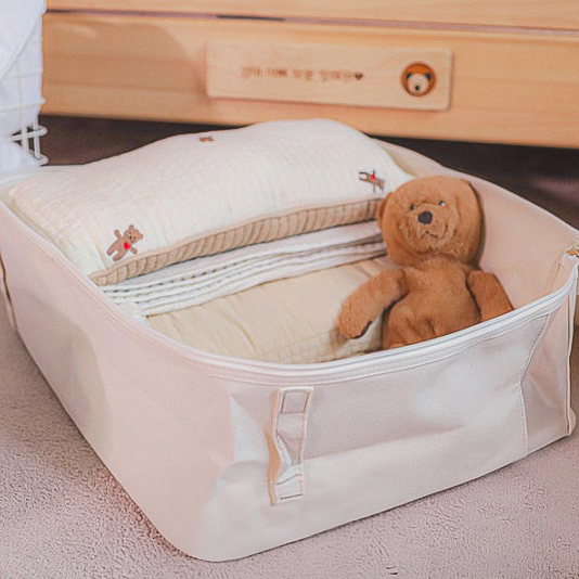 살림공간 옷 이불 정리함 보관함 파우치 겨울옷 아이보리 M