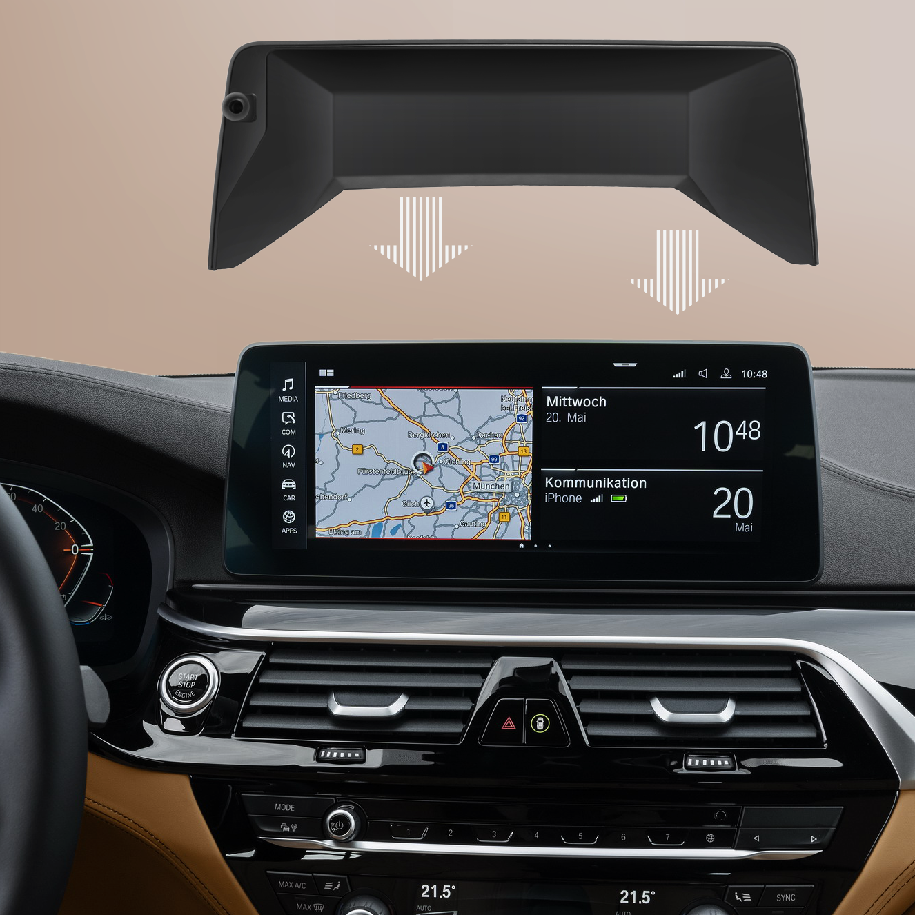 BMW5 시리즈 G30 2018-2023년형 스크린 디스플레이 커버 마운트