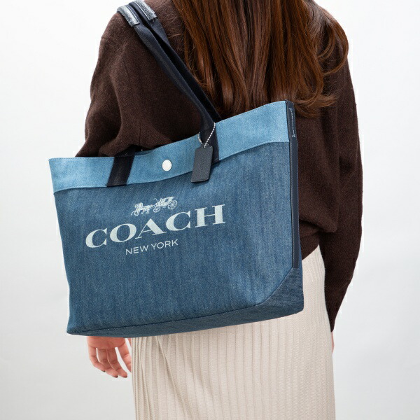 코치 coach 캔버스 에코백 여자 토트백 데일리 가방 F91131 데님 - 상세 이미지 3